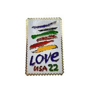 Vintage Love Series Multicolor Enamel USPS 22c US Stamp Collectible Pin